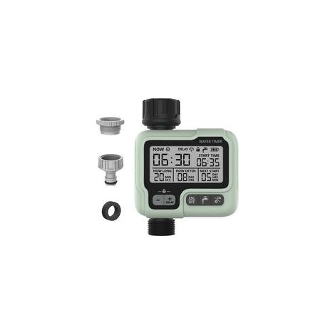 Programmateur Arrosage Automatique Minuteur Arrosage pour Jardin Programmateur Robinet Arrosage Connecté/Mode Verrouillage Enfant/Mode Automatique & Manuel/Retard De Pluie