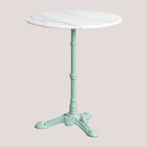 SKLUM Runder Bartisch aus Moka-Marmor Grüne Paradiesinsel Ø60 cm