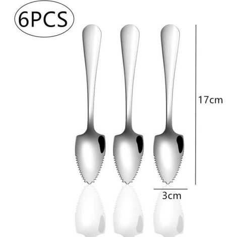 Lot de 6 cuillères à pamplemousse en acier inoxydable pour pommes et kiwi, papaye, orange et crème glacée Heerico (1/4)
