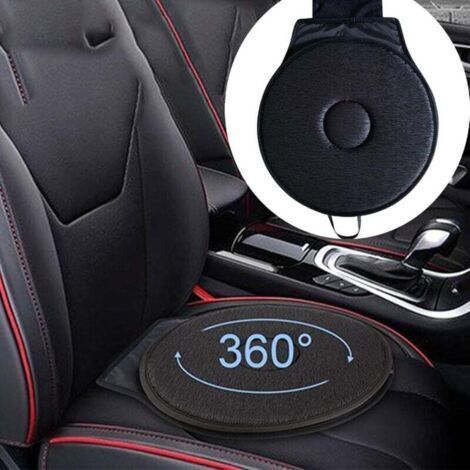 Tapis de rotation voiture Confort siège 360°, mousse mémoire, rond noir, portable Conducteurs, voyageurs (1/4)