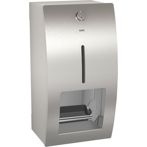 KWC AR WC-Doppelrollenhalter, STRATOS, Edst., AP, 156x303x141 mm, Spindelsystem