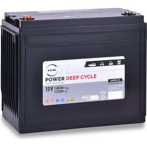 NX - Batterie traction NX Power Deep Cycle AGM 12V 148Ah M8-F (1/2)