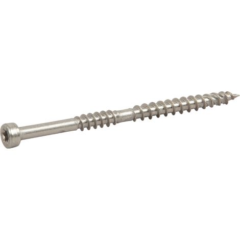 Tornillos para tarimas ESSVE ESSDECK MAX de acero A2 para tablas de madera 4,8 x 75 mm, 250 unidades