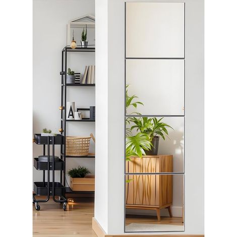 Miroir Mural Adhesif Miroirs Autocollant Miroir Adhésif, Longueur du Corps Miroire Murales en Acrylique, Idéal pour Maquillage, Porte, Chambre, Entree Maison (4 Pièces 30 x 30 cm) (1/5)