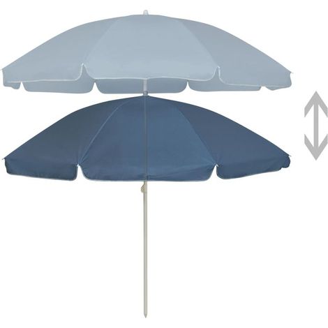 INLIFE Parasol de plage Bleu 240 cm (1/5)