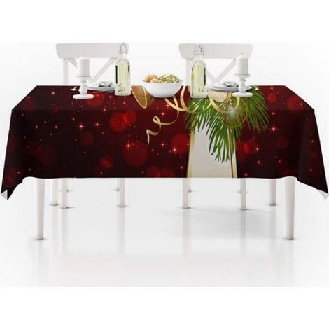 Nappe de Noël – Motif cloches – Décoration de cuisine pour Noël – 140 x 140 cm – Idéale pour la décoration de Noël (1/5)