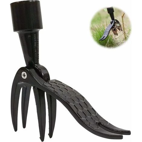 Outils Couteau Desherbeur Manuel de Jardin. Outillage Griffe Arrache Mauvaises Herbes de Jardinage. Outil à Main à Désherbeur avec 4 Griffes. Extracteur de Mauvaises Herbes pour Pissenlit (1/5)