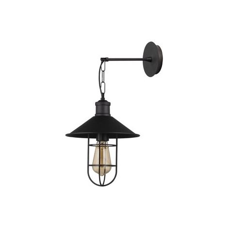 Aplique de pared, metal , negro, 25x25x40, casquillo E 27 Max 40 W