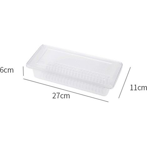 Boîte de conservation alimentaire transparente en PP, multifonctionnelle et empilable, avec plateau égouttoir, petit format. (1/5)