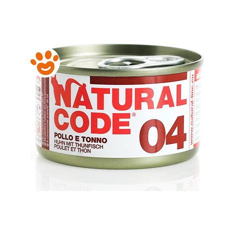 Natural Code 4 Cat Adult al Pollo e Tonno - Lattina 85 Gr -