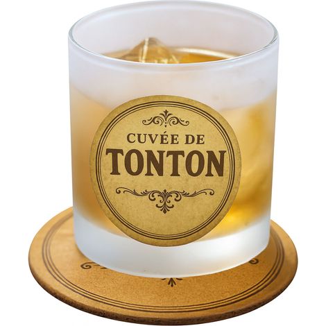 Verre avec sous-verre cuvée de tonton (1/3)