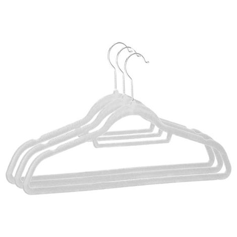 3 Perchas de Terciopelo para Ropa / Gris
