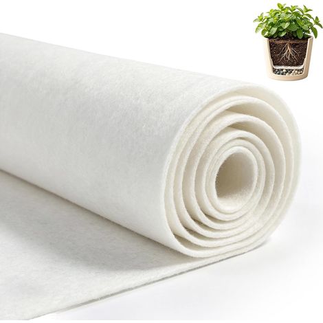 Toison de drainage 100 x 200 cm, perméable à l'eau, filtrante, peut être découpée pour pots de fleurs, tomates, non-tissé anti-mauvaises herbes 150 g/m², parterre surélevée, bac à sable (1/5)