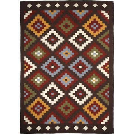 RITUEL - Tapis en laine à motifs aztèques marron 160x230 (1/4)