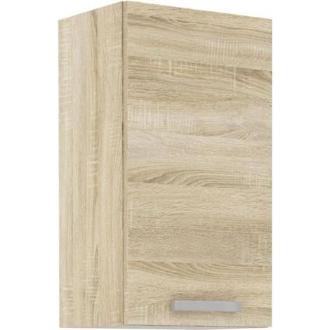 Meuble haut 1 porte battante - Décor chene sonoma - L 40 x P 31,6 x 72 cm - LASSEN (1/4)