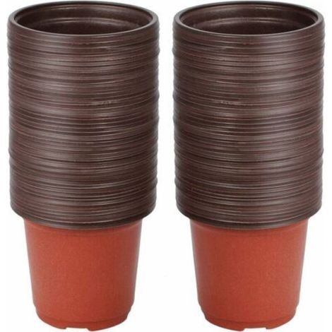 Lot de 100 godets souples en plastique rond pour semis – Diamètre 10 cm, hauteur 8,7 cm – Réutilisables avec trous de drainage – Idéaux pour culture intérieure et extérieure (1/5)
