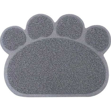Tapis pour Chat Bac à Litière,Imperméable PVC Litière Paillasson, Tapis de nourriture,Tapis pour Bac à Litière Pour Chats Chiens Chiots Taille,30 x 40 cm(gris) (1/4)