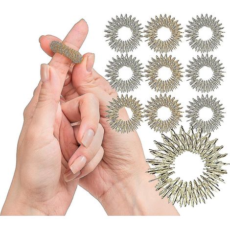 Set mit 10 Fingermassageringen, Akupressur-Fingermassagegerät (1/5)