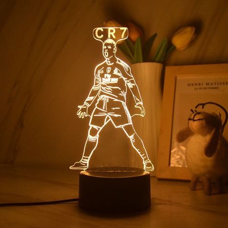 Veilleuse LED 3D pour chambre d'enfant aux couleurs du Liverpool Football Club, avec motif dessin animé