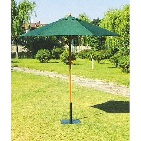 Ombrellone da Giardino Ø 2,5 m Palo Ø38 mm Rotondo Struttura in Legno Bauer Verde