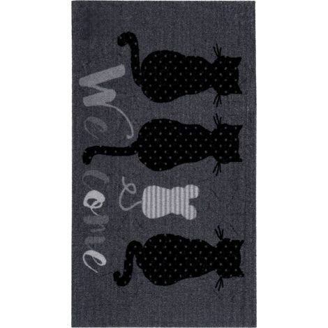 Paillasson noir antidérapant polyamide intérieur extérieur - 75 x 45 cm (1/4)