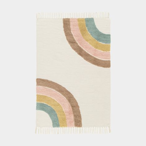 Tapis chambre d'enfant - Arc en ciel - Beige et pastel - 120 x 170 cm (1/5)