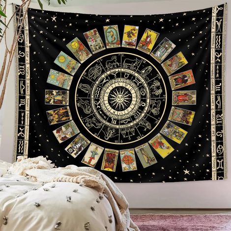 Wandteppich, Hintergrundstoff, trendiger Wandteppich, dekorativer Wandteppich im Bohème-Stil, 73 x 95 cm