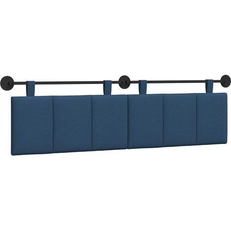 Hanging Headboard Blue Fabric vidaXL