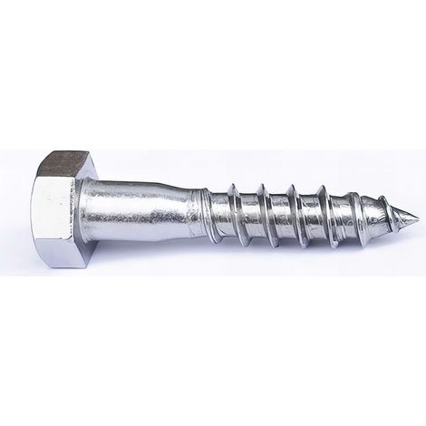 Tirefonds inox A2 - D. 7 x 50 mm - Tête Hexagonale - 100 pcs