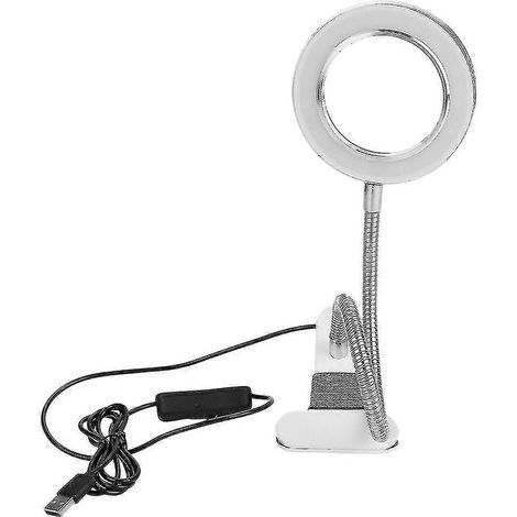 Loupe de bureau 8x pour salon de beauté, manucure et tatouage, avec lampe intégrée. (1/5)