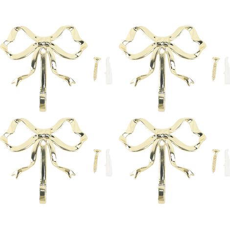 Ganci decorativi multifunzionali da parete in metallo color oro con anello per soggiorno, bagno e cabina armadio (set da 4, taglia S) (1/2)
