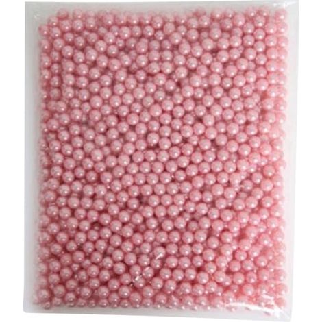 Porte-pinceaux de maquillage, boîte de rangement multifonctionnelle en acrylique pour salle de bain, meuble ou comptoir. Un paquet de perles roses (environ 250 g/8,8 oz). (1/2)