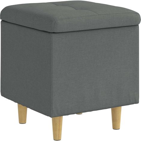 vidaXL Storage Ottoman with Cushion Dark Grey 40 x 40 x 45 cm Fabric