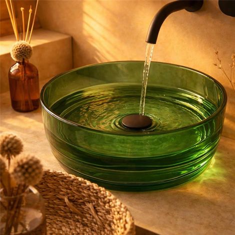 Exagonshop Lavabo 40 cm ciotola da appoggio Ischia in resina