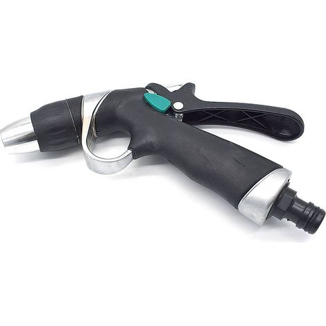 Multitanks – Pistolet d'arrosage 3 positions – Construction hybride plastique haute densité et métal – Tête réglable pour jet fin, moyen, large