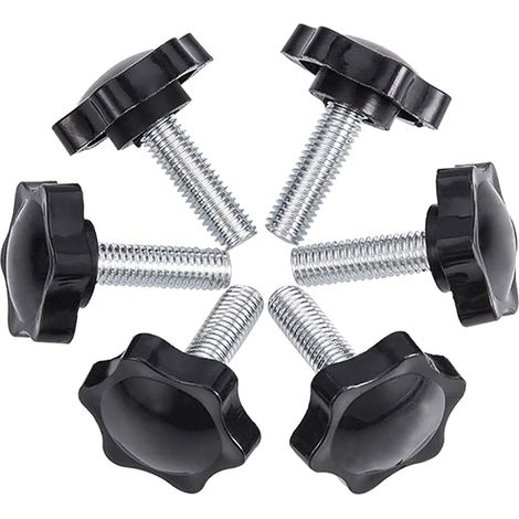 6-Pack M8x25mm Vis de pouce, étoile en plastique moletées Bouton de serrage à vis Thumbscrew (1/5)