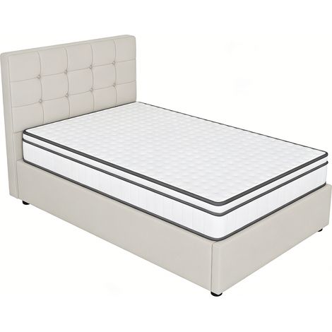 Matelas 90 x200 cm, hauteur 25 cm, à ressorts ensachés 7 zones, avec tissu doux, dureté H2, maille 3D, respirant, avec certification Oeko-Tex, matelas