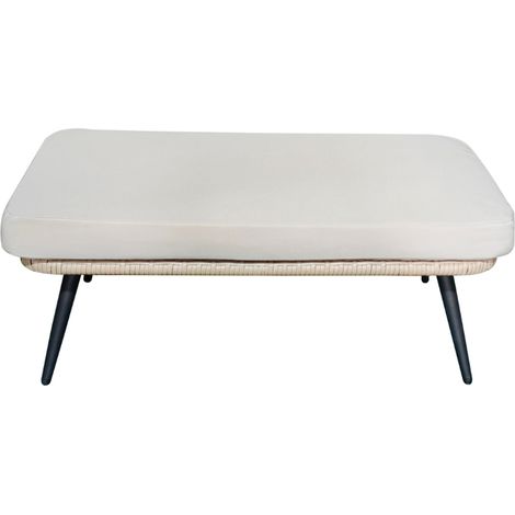 Poggiapiedi da esterno con cuscino beige Fiorentino