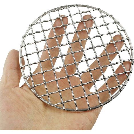 Grille ronde en acier inoxydable pour barbecue extérieur, tapis de cuisson en métal (1/4)