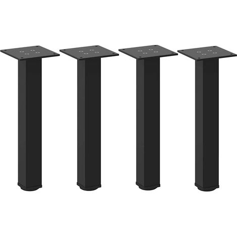 vidaXL Coffee Table Legs 4 pcs Black 42-44 cm Steel