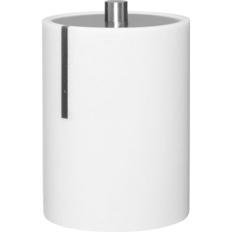 Premier Housewares Small Jars Stylish Cotton Bud Holder Ceramic Jar With Lid White Skincare Storage For Daily Use Scratch Less Swab Holder 8 x 8 x 10 (1/3)