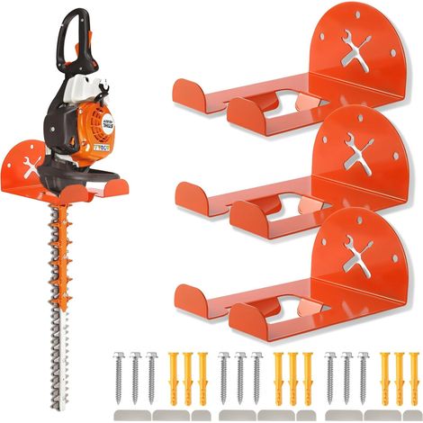 Support Mural Débroussailleuse Renforcé 20cm Garage Rangement Outils Jardin Electriques Taille Haie Souffleur (1/4)
