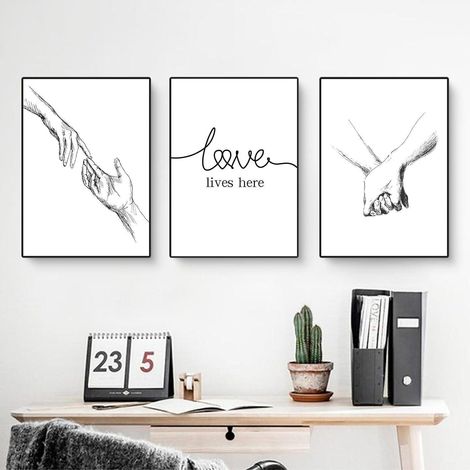 Posterset Wandbilder Hand Wohnzimmer Schlafzimmer 30x40cm C (1/5)
