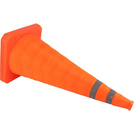 Cône de Signalisation Rétractable 70 cm avec Bande Réfléchissante pour Entraînement Conduite et Sécurité Routière