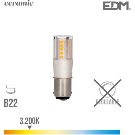Lampadina LED EDM a Baionetta B15D 5.5W 650lm 3000K Luce Calda Ø18x57mm