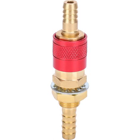 Paire de raccords rapides de 8 mm pour torche de soudage MIG/TIG refroidie à l'eau et au gaz (rouge) (1/5)