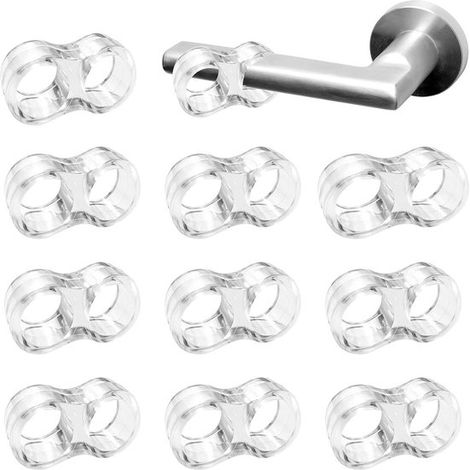 Topes de puerta de silicona - Paquete de 10 - Almohadillas amortiguadoras para manijas de puerta - Topes de puerta flexibles - Protegen paredes y muebles (1/5)
