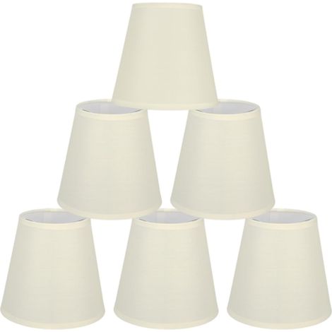 Set of 6 Fabric Lampshades, E14 Small Lamp Shades, Crystal Chandelier, Small Lampshade for Chandelier, Candle Holder, 9 x 14 x 13 cm (1/5)