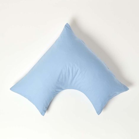 HOMESCAPES Blue Egyptian Cotton V Shaped Pillowcase 200 Thread Count - Blue