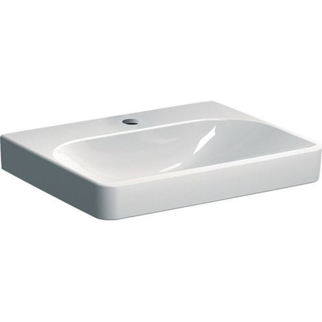 Geberit Smyle Square - Lavabo 60x48 cm, sin rebosadero, orificio para grifo, blanco 501.732.00.1 (1/4)